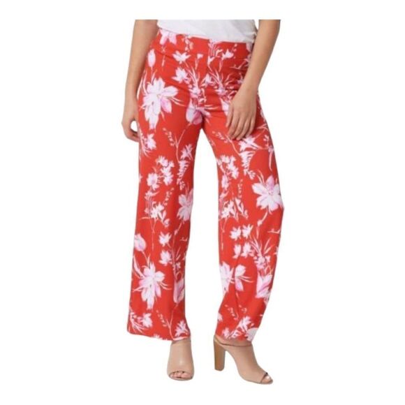 Isaac Mizrahi Live! Pants - Isaac Mizrahi Live! Womens High Waisted Floral Pebble Knit Wide Leg Pants Sz 2XP